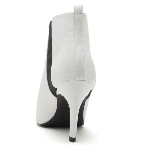 Restock! Qupid White, Black Elastic Heeled Bootie - Picture 7 of 8